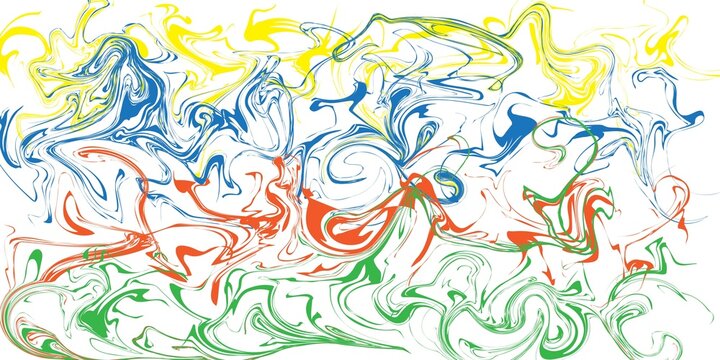 Colorful abstract dragon and phoenix illustration isolated on white background