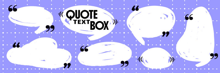 Naklejka premium Every callout and bubble tells a bold sentence. Marker shapes frame the title quote and speech box. Text fills each form and marker quote carries the text with energy.