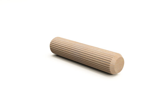 Wood dowel on white background isolated, 3D rendering