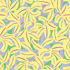 Fototapeta premium Yellow Botanical Floral seamless pattern design