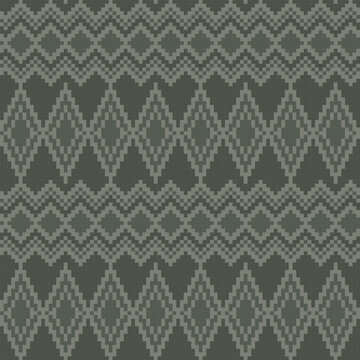 Green Argyle Knitting Grid seamless pattern design