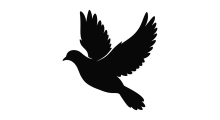 Naklejka premium A black bird with outstretched wings is depicted as a striking silhouette