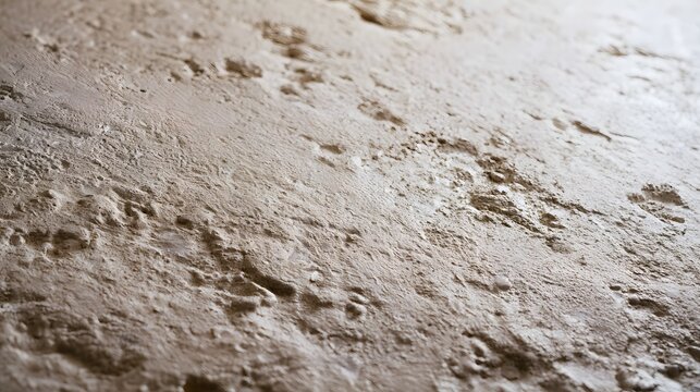 Close up of textured beige stone surface with subtle mineral deposits and natural roughness under soft lighting