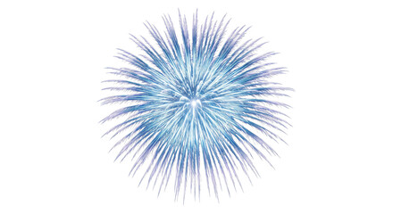 Bright blue firework exploding in a starburst pattern against a white background © Sapphire