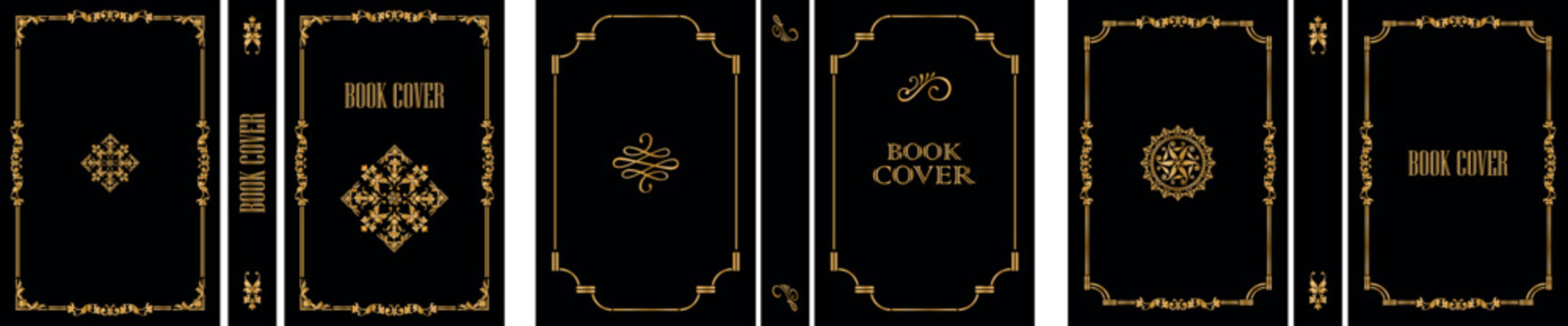 book cover design with retro decorations