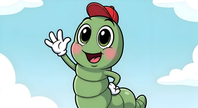 funny frog on the clouds