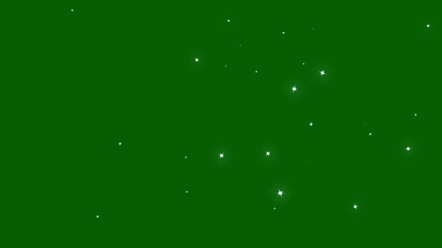 White glittering magic shimmer and particles flare on green background, Ideal for celebrations, awards, or magical videos, shining white particle stars dust, shiny doodle particle swirl. 4k video
