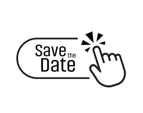 save the date sign on white background