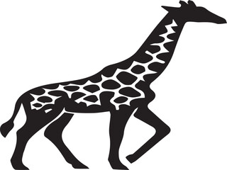 Obraz premium Black and White Silhouette Giraffe Standing Gracefully with Patterned Spots