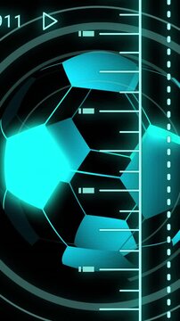 Animation of scope scanning and data processing over digital football