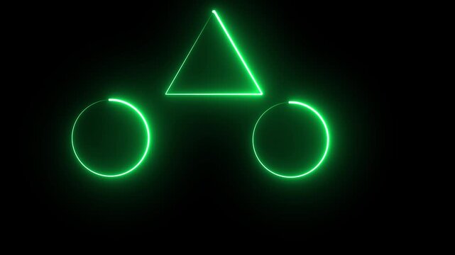 Animation of glowing neon rectangles abstract background. abstract glowing neon rectangle border frame. New neon 3file animation