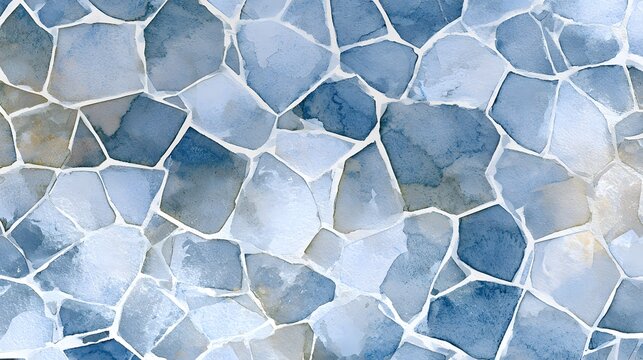 Intricate blue gray mosaic tile art evoking timeless elegance and earthy natural beauty