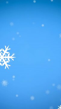 Animation of christmas decorations and snowflakes falling on blue background