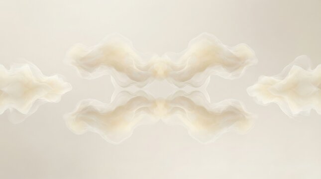 Symmetrical abstract beige smoke clouds
