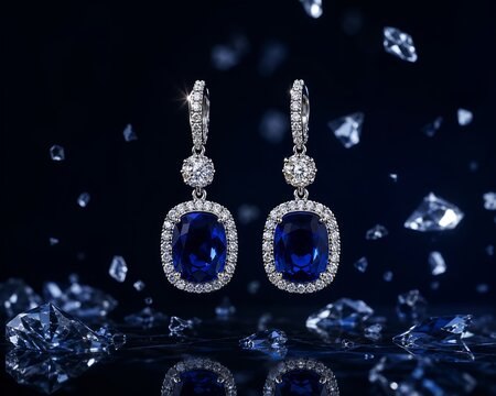 Royal Blue Gem Earrings