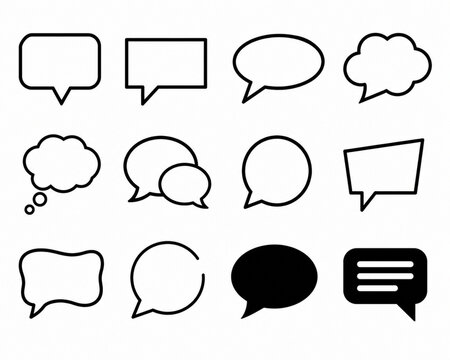Speech Bubble and Chat Message Icons Collection &ndash; Communication and Conversation Symbols Vector