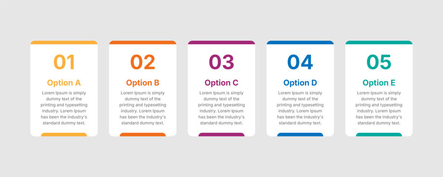Five steps business infographic timeline vector template with numbers, process and goal concept for presentations, banners.