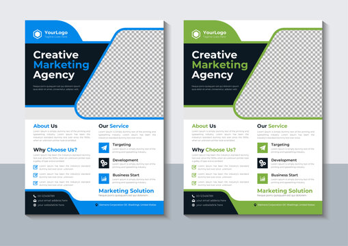 Creative marketing agency flyer design template