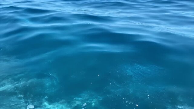 Serene Blue Ocean Water Surface with Gentle Ripples and Sunlit Shallows