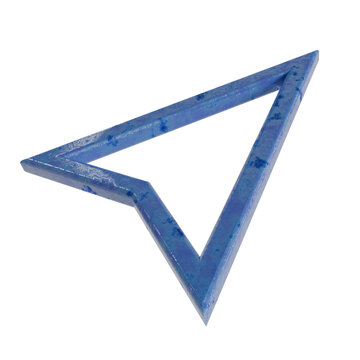 Blue 3D cursor arrow icon, liquid water texture navigation symbol, digital pointer design element