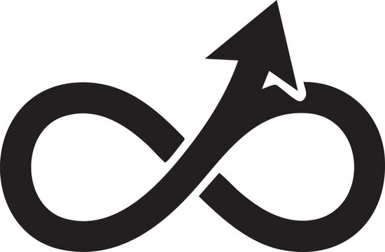 Infinity symbol with upward pointing arrow infinity direction