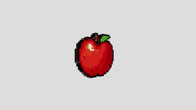Pixel Art Apple Food Icon &ndash; Retro Game Asset