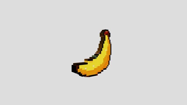 Pixel Art Banana Food Icon &ndash; Retro Game Asset