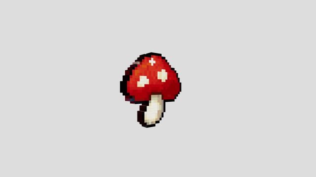 Pixel Art Mushroom Food Icon &ndash; Retro Game Asset