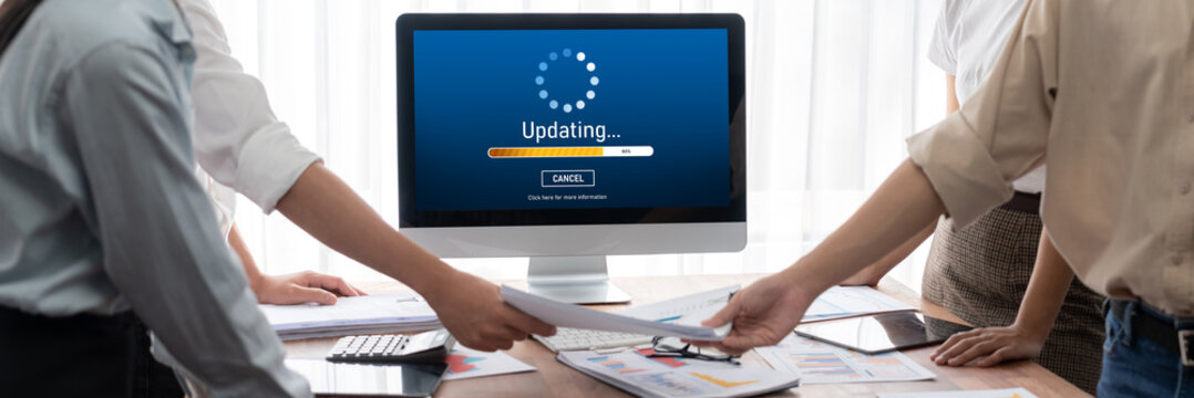 Software update on computer for brisk version of device software upgrade