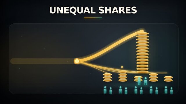 Unequal Shares of Wealth Distribution with Glowing Graphics