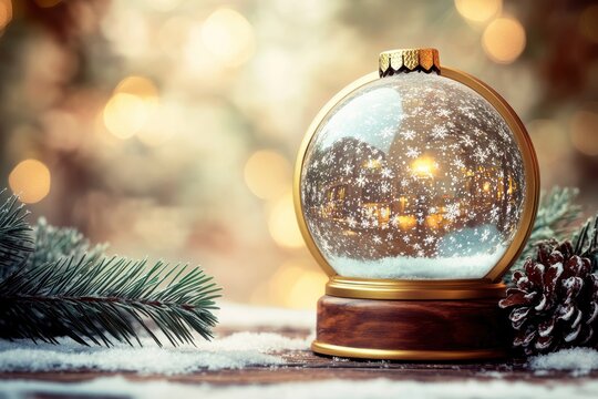The snow globe was a gift from her late grandfather for a merry christmas and xmas holiday event card