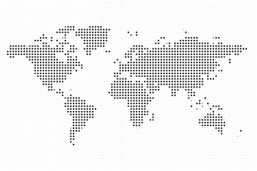 Fototapeta premium World map illustration made of black dots on a white background vector graphic.