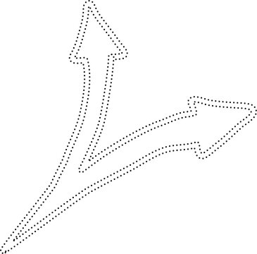 Dotted arrow directions signs. Drawing style