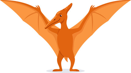 Orange pterodactyl, prehistoric flying reptile, vintage style © Volodymyr Hankevych