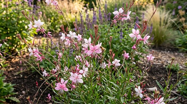 Pink Gaura (Wandflower) or Lindheimer's beeblossom - Oenothera lindheimeri