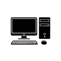 Fototapeta premium Desktop Computer Icon, Isolated on Transparent Background