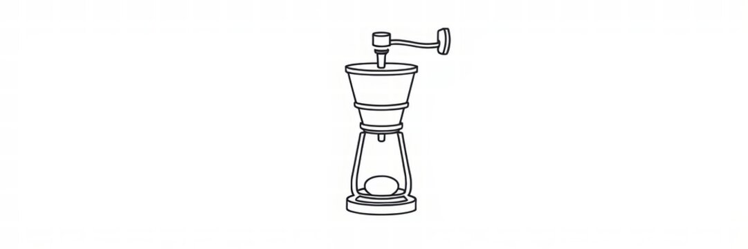 Vintage wall mounted coffee grinder line art
