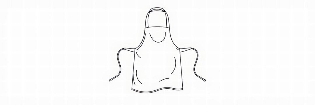 Minimalist outline icon of a kitchen apron