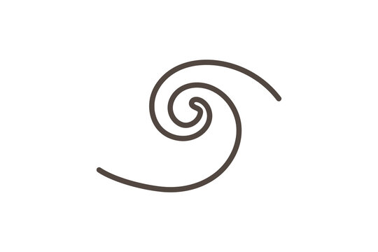 Minimalist Abstract Spiral Swirl Icon - Wind and Motion Symbol