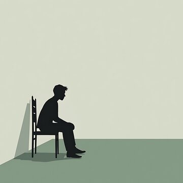 Mentally Destabilized Person Seated Above a Slightly Tilting Floor