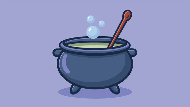 Editorial witch cauldron with boiling potion vector illustration potion pot cauldron halloween supernatural mystical illustration mysterious fairytale vector illustration