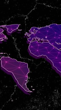 Animation of network of connections over world map
