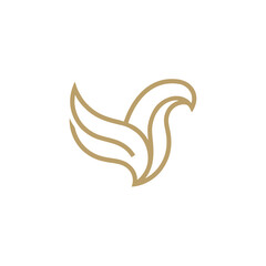 Obraz premium Bird line Art Logo Icon Vector.