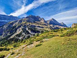 Fototapeta premium The Cirque de Gavarnie is a cirque in the central Pyrenees, in Southwestern France, close to the border of Spain