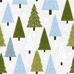 Obraz premium Patterns display trees in different colors set against a light background
