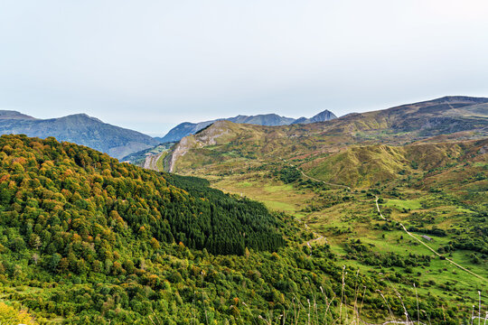 Col d'Aubisque, France. Mountain pass in the French Pyrenees massif, symbol of the Tour de France in Bearn