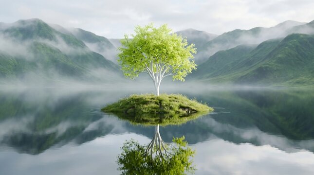Lonely island tree