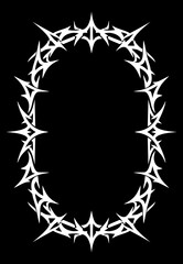 Fototapeta premium Spiked Ring Vertical Oval Cartouche Border With Uniform Sharp Projections