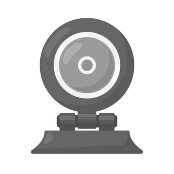 Round Webcam Flat Illustration. Web Camera Design Element Isolated on White Background
