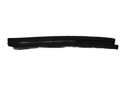 Black Marker Brush Stroke Highlight Bar Vector Swatch Isolated on White Background Stock Photo